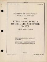 Handbook of Instructions with Parts Catalog for Steel Seat Hydraulic Selector Valve Model 9578