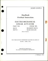 Overhaul Instructions for Electro-Mechanical Linear Actuator Parts D1870 and D1870-1