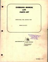 Overhaul Manual with Parts List for Centrifugal Fuel Booster Pump - Series RG12670 