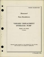 Illustrated Parts breakdown for Variable Displacement Hydraulic Pump - Model AA-35005