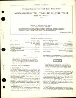 Overhaul Instructions with Parts Breakdown for Solenoid Operated Hydraulic Shutoff Valve PN 25400-17