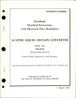 Overhaul Instructions with Illustrated Parts Breakdown for 10 Liter Liquid Oxygen Converter - Part 0101-0C08 