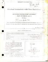 Overhaul Instructions with Parts for Alcohol-Water Pump Assembly - Part 4016-A