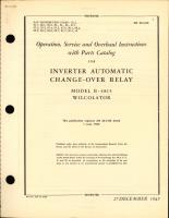 Operation, Service & Overhaul Instructions with Parts Catalog for Inverter Automatic Change-Over Relay