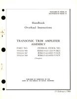 Overhaul Instructions for Transonic Trim Amplifier Assembly Part No. 5554244 