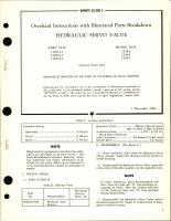 Overhaul Instructions with Illustrated Parts for Hydraulic Servo Valve - Parts 130211-3, 130234-5, and 130234-7
