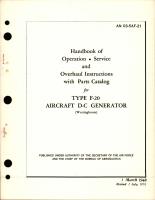 Operation, Service and Overhaul Instructions with Parts Catalog for DC Generator Type F-20 