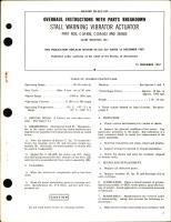 Overhaul Instructions with Parts Breakdown for Stall Warning Vibrator Actuator - Part C-3A-806, C-35A-503 and 35A505 