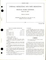 Overhaul Instructions with Parts Breakdown for Manual Panel Control - Part 549877