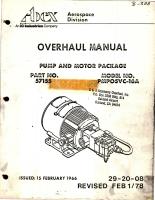 Overhaul Manual for Pump and Motor Package - Part 57155 - Model PMP05VC-16A 