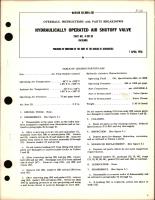 Overhaul Instructions with Parts Breakdown for Hydraulically Operated Air Shutoff Valve Part No. 4-337-01