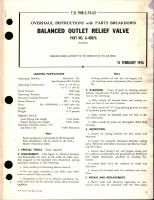 Overhaul Instructions with Parts Breakdown for Balanced Outlet Relief Valve - Part A-40076 