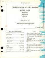 Overhaul Instructions with Parts for Shuttle Valve - HP 829100-1 and HP 829100-2