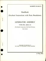 Overhaul Instructions with Parts Breakdown for Generator Assembly - Type 28E04-1-E 