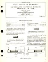 Overhaul Instructions with Parts Breakdown for Self-Displacing Cylindrical Hydraulic Pressure Accumulator Part No. 1010596 