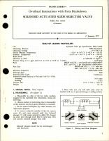 Overhaul Instructions with Parts Breakdown for Solenoid Actuated Slide Selector Valve - Part 118195 