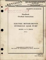 Overhaul Instructions for Electric Motor Driven Hydraulic Gear Pump - Model 111775 Series