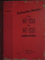 Instruction Book for Types MT-93A and MT-93B Amplifiers