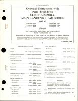 Overhaul Instructions with Parts Breakdown for Main Landing Gear Shock Strut Assembly