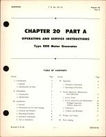 Operating and Service Instructions for Type 800 Motor Generator