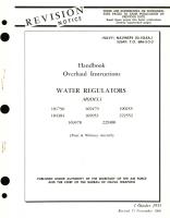 Overhaul Instructions for Water Regulators Models 101796, 104384, 169478, 169479, 169953, 229300, 190255, 222552