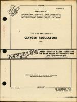 Handbook of Operation, Service, and Overhaul Instructions with Parts Catalog for Oxygen Regulators