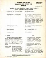 Modification of Upper and Lower System Control Panel for B-36 Fire Control System