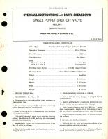 Overhaul Instructions with Parts Breakdown for Single Poppet Shut Off Valve Part No. 466345 