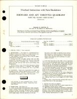 Overhaul Instructions with Parts Breakdown for Forward and Aft Throttle Quadrant - Part 5L3500-1 and 5L3500-3