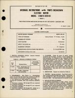 Overhaul Instructions with Parts Breakdown for Electric Motor - Model 220073-020-03