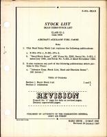 Dead Items Stock List for Aircraft Auxiliary Fuel Tanks