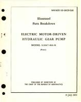 Illustrated Parts Breakdown for Electric Motor-Driven Hydraulic Gear Pump Model 112047-010-01