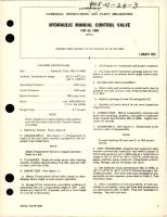 Overhaul Instructions with Parts Breakdown for Hydraulic Manual Control Valve - Part 13800 