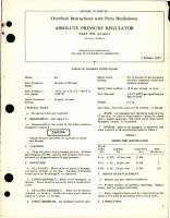 Overhaul Instructions with Parts Breakdown for Absolute Pressure Regulator - Part 102300-1