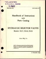 Instructions with Parts Catalog for Hydraulic Selector Valves - Models D357, D449, and D450