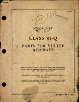 Stock List for Class 01-Q Parts for Vultee Aircraft