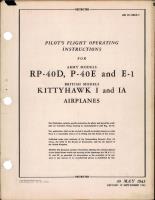 Pilot's Flight Operating Instructions for P-40D, P-40E, P-40E-1, Kittyhawk I, and Kittyhawk IA