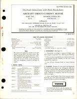 Overhaul Instructions with Parts Breakdown for Aircraft Direct Current Motors - Part 32715 