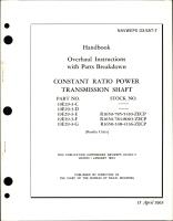 Overhaul Instructions with Parts Breakdown for Constant Ratio Power Transmission Shaft - Part 19E29-3-C, -D, -E, -F, -G 