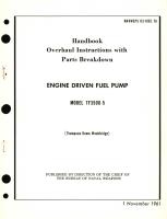 Overhaul Instructions with Parts Breakdown for Engine Driven fuel Pump Model TF3500-5 