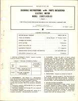 Overhaul Instructions with Parts Breakdown for Electric Motor - Model 220073-020-03