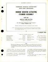 Overhaul Instructions with Parts Breakdown for Rudder Booster Actuating Cylinder Assembly - Part 668254-3 and 663278-1 