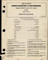 Overhaul Instructions with Parts for Single Poppet Shut Off Valve - 466345 