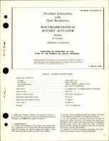 Overhaul Instruments with Parts Breakdown for Electro-Mechanical Rotary Actuator Model R-1422M4