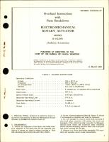 Overhaul Instruments with Parts Breakdown for Electro-Mechanical Rotary Actuator Model R-1422M4