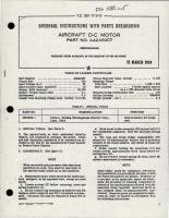 Overhaul Instructions with Parts for DC Motor - Part A42A9207 