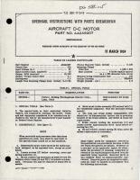 Overhaul Instructions with Parts for DC Motor - Part A42A9207 