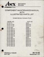 Maintenance Manual with Illustrated Parts List for Variable Delivery Hydraulic Pump - Parts 55076, 55098, and 65075 Series