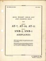 Basic Weight Check List & Loading Data for AT-7, AT-10, AT-11, SNB-1, and SNB-2 Airplanes