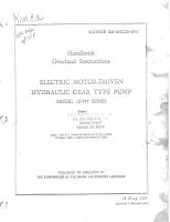 Overhaul Instructions for Electric Motor Driven Hydraulic Gear Type Pump - Model 1E-777 Series